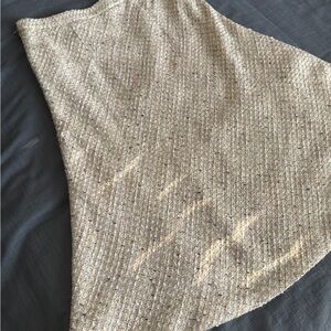 Ann Taylor Textured Beige A-Line Skirt